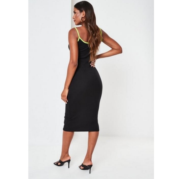 Missguided Black Contrast Midaxi Dress - Picture 4 of 10